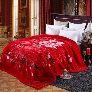 Новое супер мягкое одеяло цвета Рашель большой размер цветок Роза печати двойной постельные принадлежности Красный Свадьба/Бытовая двуспальная кровать односпальная кровать - Цвет: 08