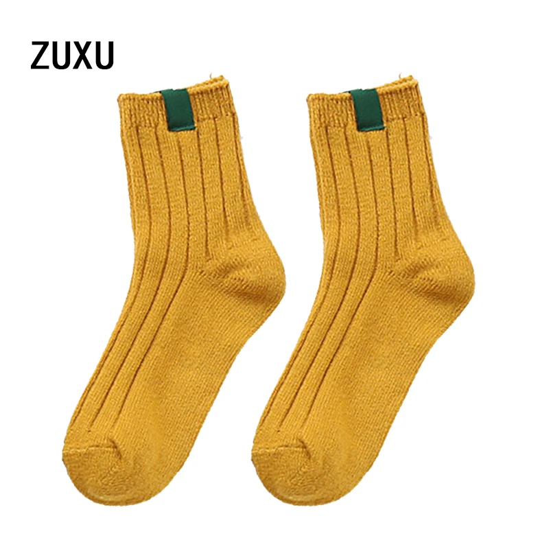 

1Pair Fashion New Colorful Design Art Women's Socks Warm High Quality Autumn Winter Socks For Women Solid Color Female Socks