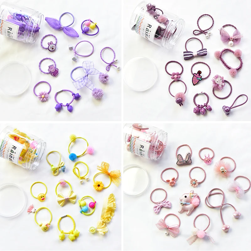 

2019 Korean Gift Box Packed Girls Cute Cartoon Elastic Hair Bands Headwear Scrunchies Rubber Bands Headbands Hair Accessories