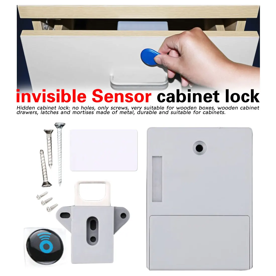 

Wardrobe Lock Intelligent Electric Induction Door Lock Battery Operated Invisible Lock Drawer Shoe Cabinet Smart Cabinet Lock