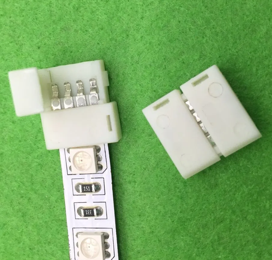 25 шт. 5050 RGB светодиодные ленты Разъем 4 Pin светодиодные разъемы без пайки 10 мм печатной платы провода подключения для 5050 RGB полосы