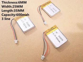 

free shipping lithium polymer core MODEL 582535 602535 Li-Polymer 3.7v 600mah 1.7wh tachograph common rechargeable batteries