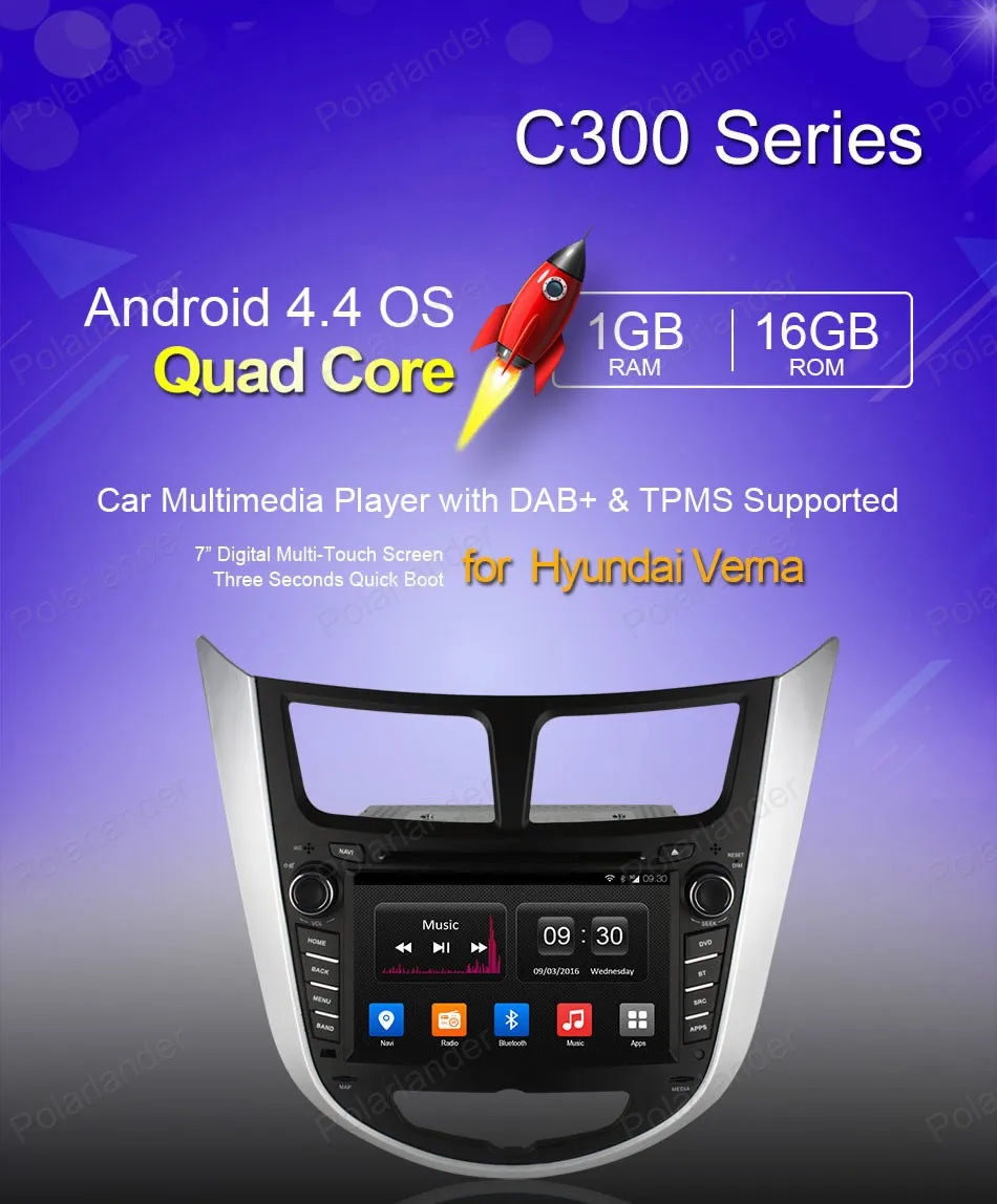 Discount for Hyundai Solaris accent Verna i25 1024*600 Android 4.4 Quad Core Car DVD Player 2 din Video GPS touch Screen auto radio 1