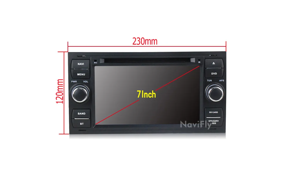 Perfect Navifly Free shipping! 7Inch 2din windows ce6.0 Car DVD Player For C-Max Connect Fiesta Fusion Galaxy Kuga Mondeo S-Max Focus 18