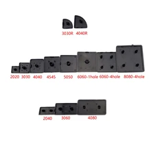 Tampa da tampa da tampa do tampa do nylon preto peças da impressora 3d cnc para perfil de alumínio da ue 2020/2040/com 10 peças 3030/3060/4040/4080/4545/5050/6060