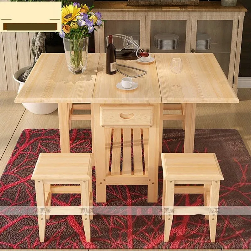 Твердой древесины складной квадратный кофе обеденный стол с четырьмя стульями(без ящиков) E1 материал здоровье зеленый простой моды