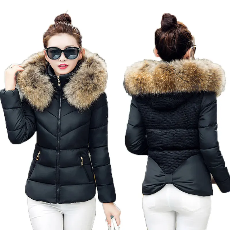 

2017 New Winter Coat Female Short Slim Hooded Jacket Korean  Size Thick Cotton Jacket Tide  A Hooded Jacket Women's