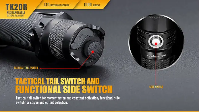 Новый перезаряжаемый фонарик Fenix TK20R с микро USB 1000 люмен аккумулятор 18650|flashlight