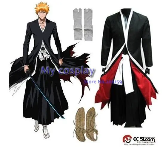 Anime Bleach Ichigo Kurosaki Men�s Bankai Cosplay Costume For Men