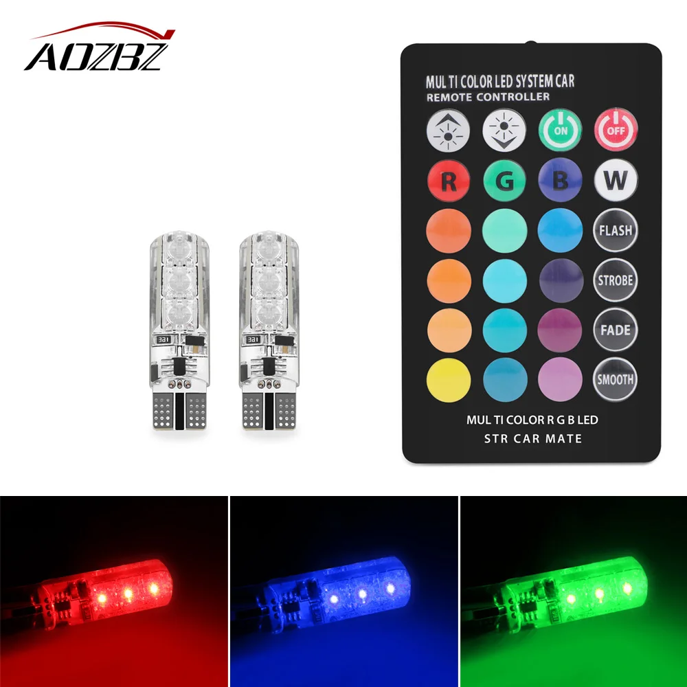 Aozbz чтения Клин фары для авто Дистанционное управление 2 шт. RGB хвост окно свет