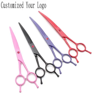 

7.0" JP Stainless Customized Logo Scissors For Dogs Grooming-for-dog Down Curved Cutting Scissors Professional Pets Shears C4102