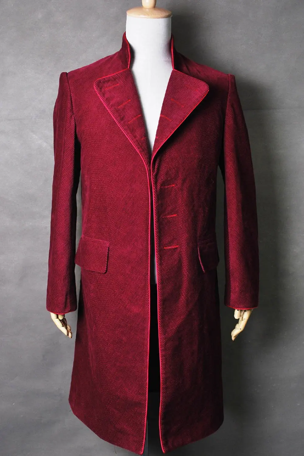 Charlie and the Chocolate Factory Johnny Depp Willy Wonka Red Coat Cosplay Costume-in