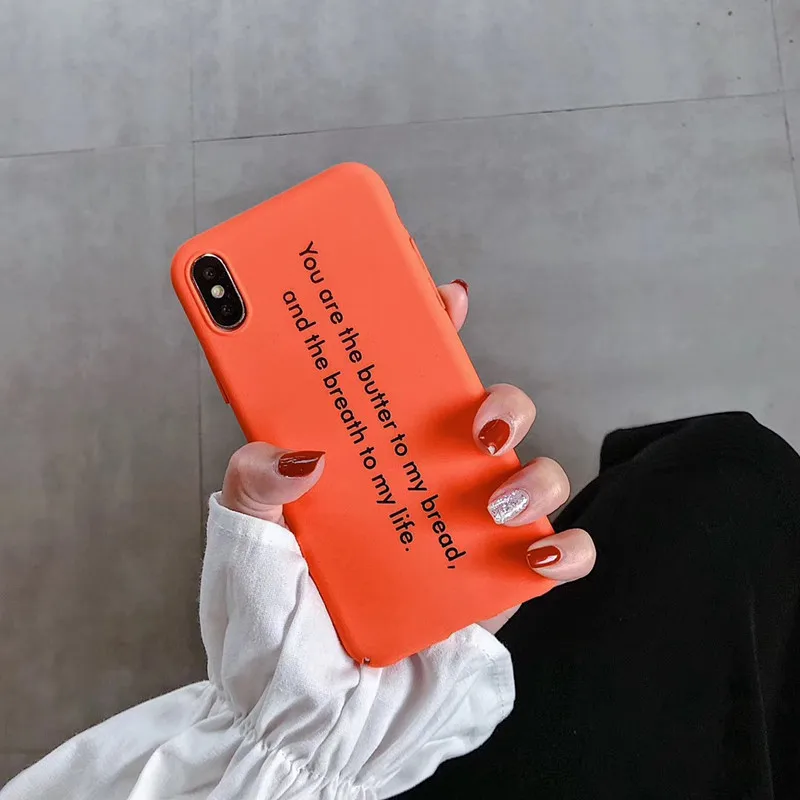 

BONVAN For iPhone X XR XS Max Case hard Plain text Matte Protection Back Funda For iPhone 6 6s 7 8 Plus Phone Cover Coque