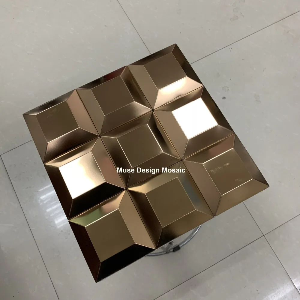 3D金属马赛克宝塔形 玫瑰金 (3)_副本