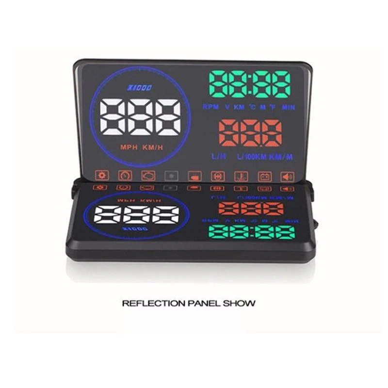 

5.5 Inch Smart Car Head Up Display OBD2 Vehicle Mounted Computer Speed Water Temperature and Fuel Consumption Projector Display