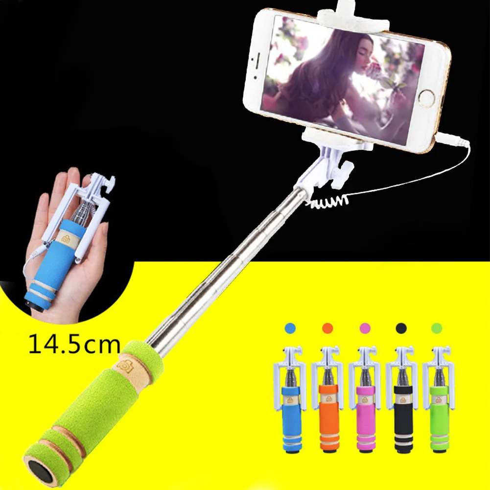

Mini Universal Adjustable Handheld Selfie Stick Wire Control Portable Extendable Mobile Phone Selfie Sticks For iPhone Android