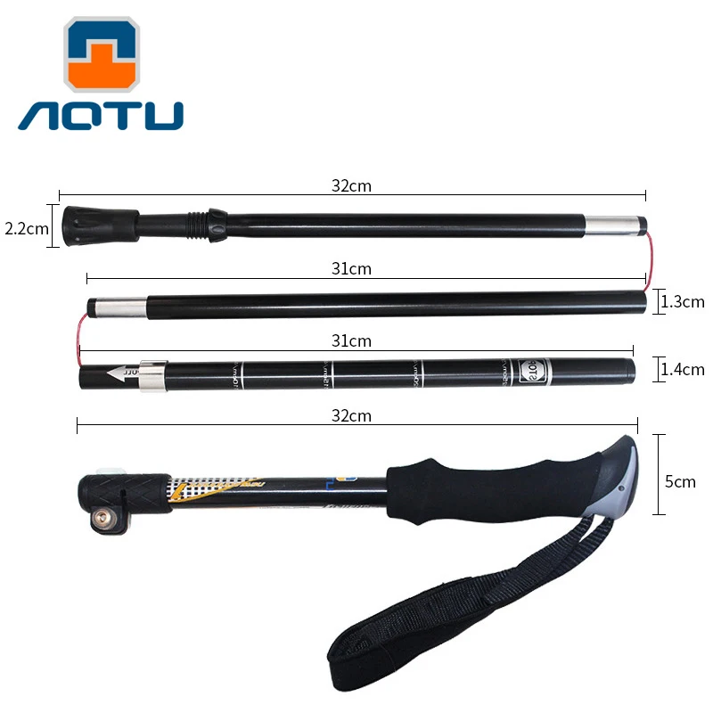 Plegable bastones ajustable plegable polos externa con sistema de bloqueo rápido nieve y barro cesta para Trekking escalada Plegable bastones ajustable plegable polos externa con sistema de bloqueo rápido nieve y barro cesta para Trekking escalada