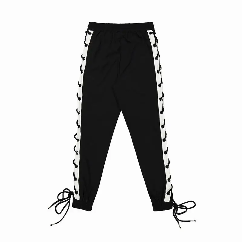 Factory Sample New F/W Men hip hop jogger pants patchwork cross straps ...