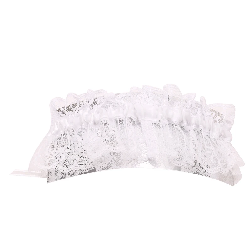 White Сетчатый пояс с бантом, сексуальные подвязки, стразы, кружево, Подвязки для невесты, вечерние, свадебные, ножные кольца, Рождество, элегантное женское кружево - Цвет: White