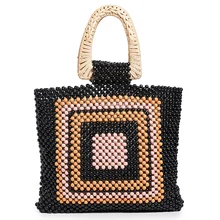 Круглые акриловые сумки бисером сумки на плечо летняя пляжная сумка