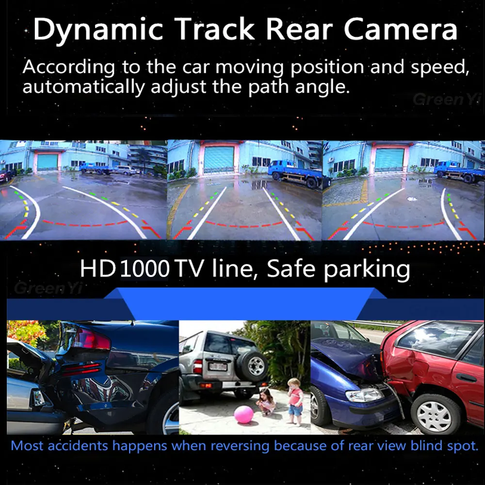BYNCG интеллигентая(ый) Динамическая траектория движения заднего вида Камера HD ПЗС, заднего хода Камера Автоматическое реверсирование Парковочные системы