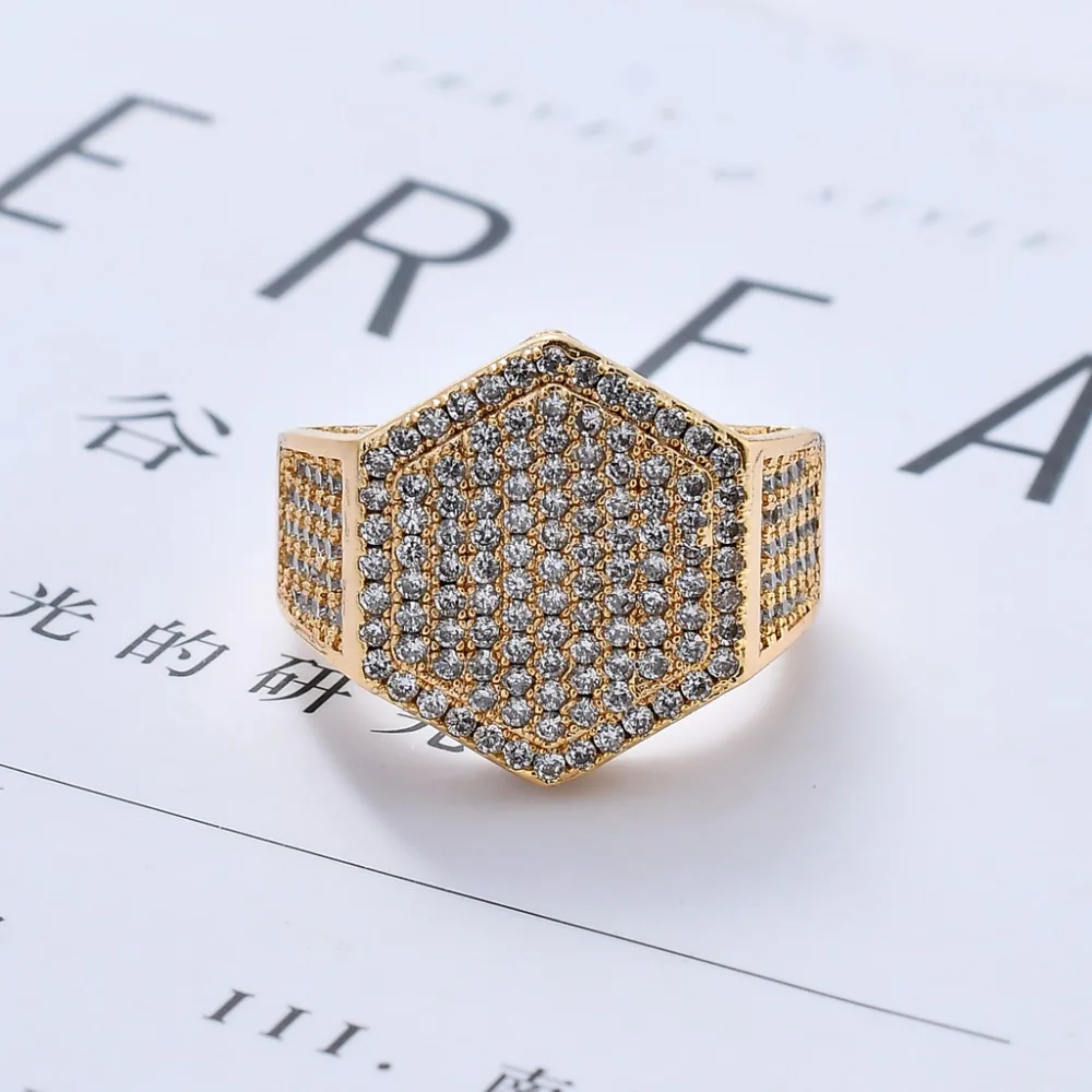 Hip Hop Jewelry Iced Out Hexagon Ring (7)