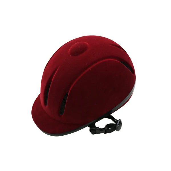 CE сертификация Верховая езда Спорт Конный Женский шлем Красный Регулируемый шлем с пухом