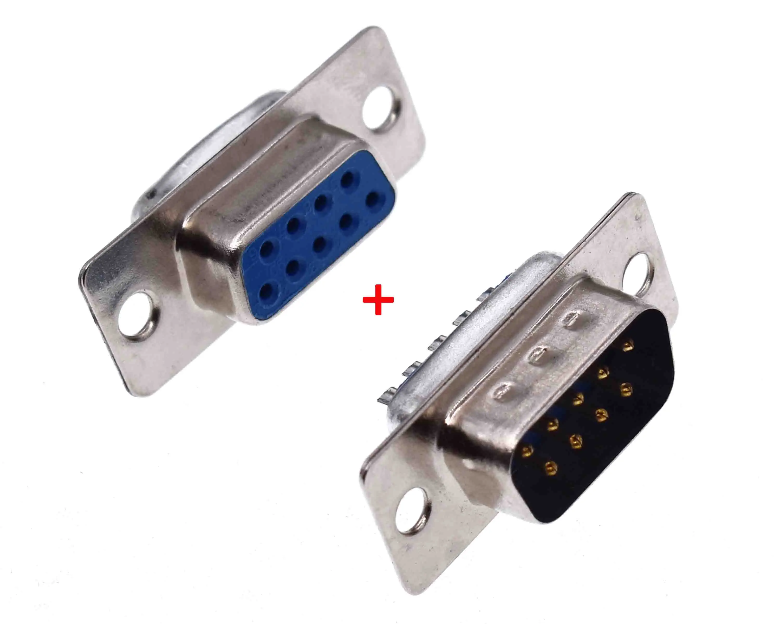 10 Pz Rs232 Db9 Seriale Vga 9 Pin Femmina 2 File Spina A Saldare Tipo D-Sub Connettore Presa Maschio