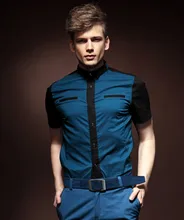 fanzhuan Free Shipping New fashion casual personality male Men’s palace collar double stitching slim shirt 13223 On Sale