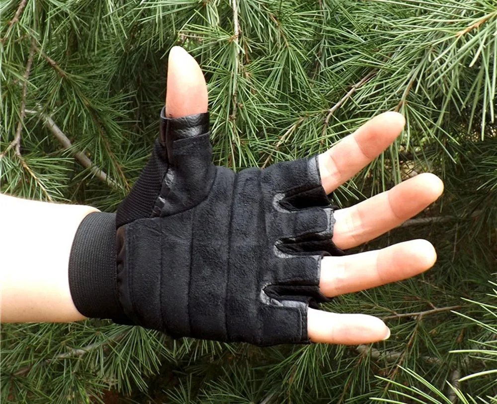 Женские перчатки митенки 1 пара Для мужчин Упражнение Обучение Спорт Фитнес половина палец зимние теплые из искусственной кожи PSEPT1