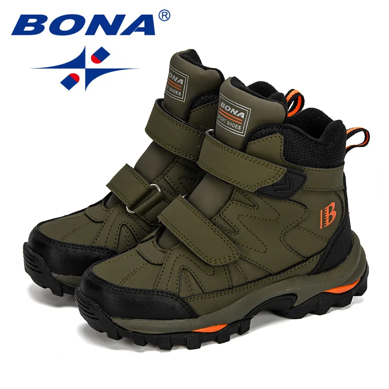 Winter Children Snow Boots Boys Girls Fashion Waterproof Warm Shoes Kids Thick Mid Non-Slip Boots Children Boots
