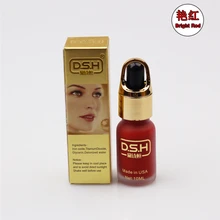 Ярко-красный DSH импортный Перманентный макияж микро пигментная Косметика ручная Татуировка чернила Краска 10 мл/бутылка для 3D брови, подводка, губы