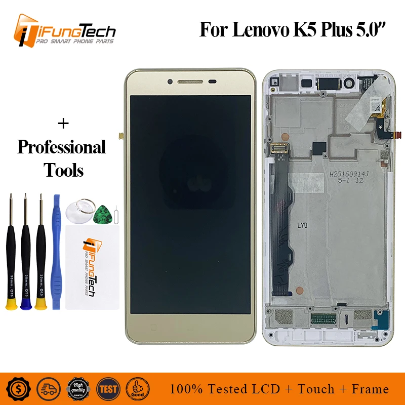 

Original For Lenovo Vibe a6020a46 K5 Plus LCD Display Touch Panel Screen Digitizer Assembly White Black Gold Free Tools