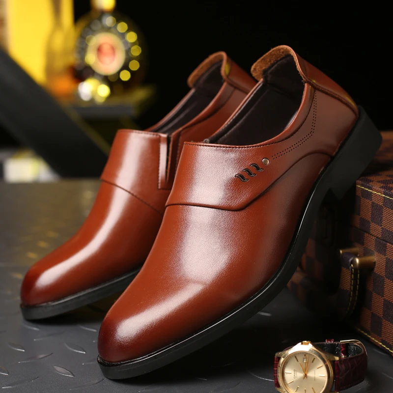classic leather mens dress shoes luxury brand slip on male footwear wedding work flat office formal italian oxford shoes for men (10)