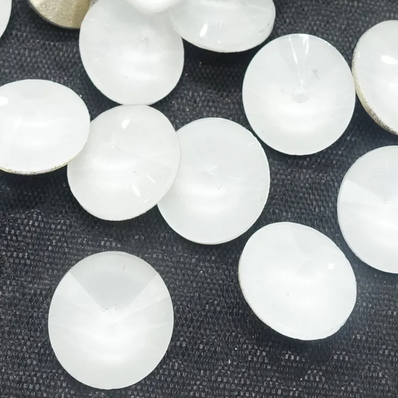 Белый цвет мокко элементы кристалл риволи стеклянные бусины 8mm10mm12mm14mm16mm18mm - Цвет: 14mm-15pcs