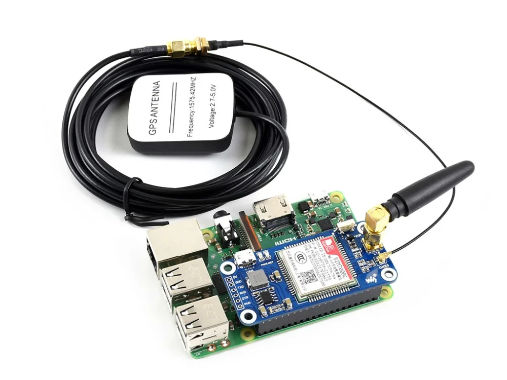 Waveshare NB-IoT/eMTC/EDGE/GPRS/GNSS шляпа для Raspberry Pi на основе SIM7000C поддерживает TCP, UDP PPP HTTP FTP MQTT SMS почты и т. д