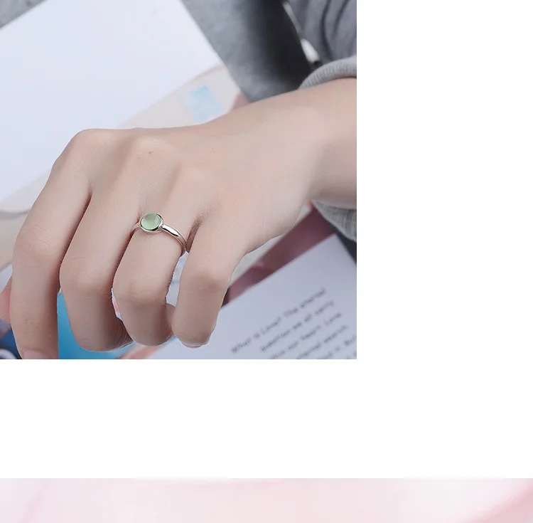 Милое милое безразмерное кольцо на палец, регулируемые с фиолетовым зеленым белым опалом кристалл, драгоценный камень для женщин девушка аксессуары женский подарок
