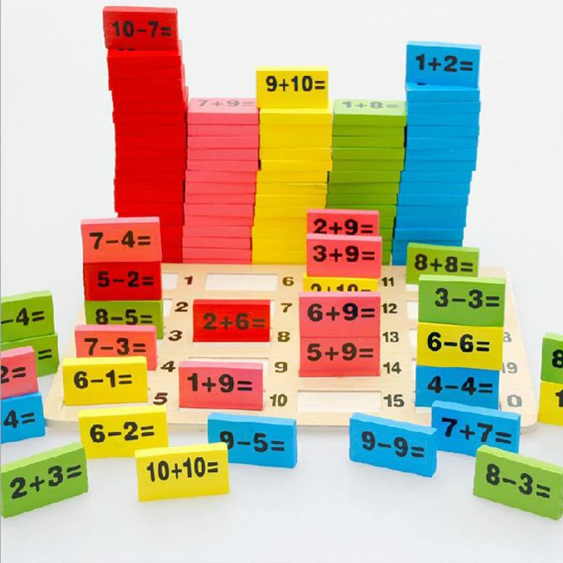 

Montessori Educational Toy Wooden Math Toys for Children Domino 3-4-5-6-7-8 Years Old Game Funny Gifts Kids