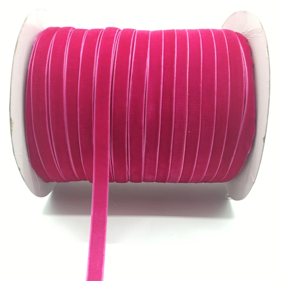 

5yards/lot 3/8" 10mm Rose Soft Comfortable Velvet Ribbon Headband Clips Bow Wedding Christmas Decoration