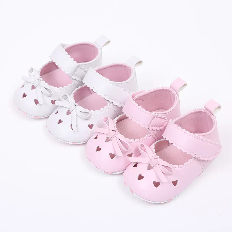 

Newborn Infant Baby Girls Crib Shoes Soft Sole Anti-slip Sneakers Bowknot Shoes 3.14