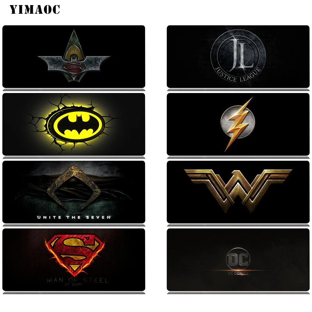 

YIMAOC DC Logos Mouse Pad Computer Mousepad Anti-slip Natural Rubber Gaming Mouse Mat 30x60 cm