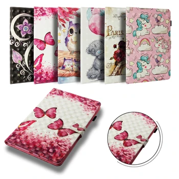 

Case For Samsung Galaxy Tab S4 10.5" T830 T835 SM-T830 Case PU Leather Stand Smart Cover 10.5 inch Owl Butterfly Eiffel Tower