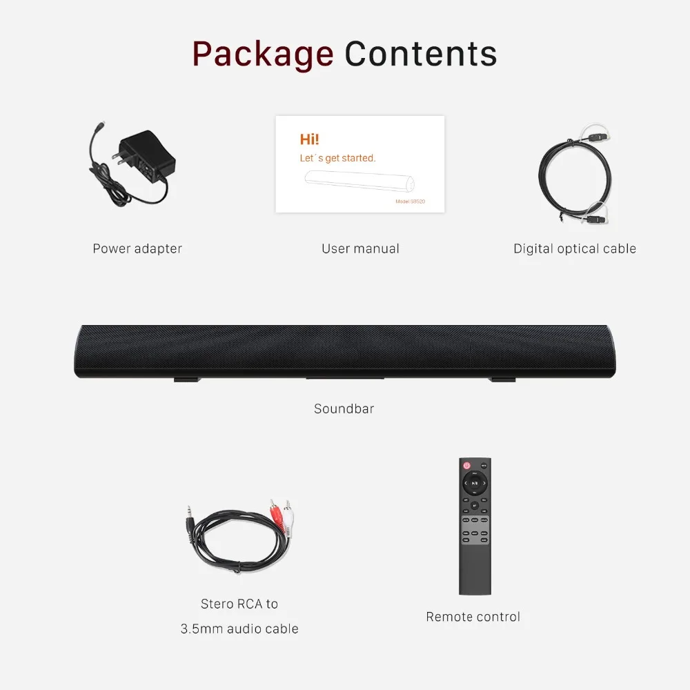 TV SoundBar Bluetooth Speaker Wired Home Theater