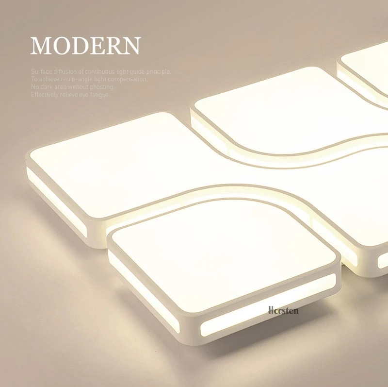 Modern Simple Acrylic LED Ceiling Lights Minimalist Rectangular Ceiling Lamp With Romote Control For Living Room Bedroom 220V (1)