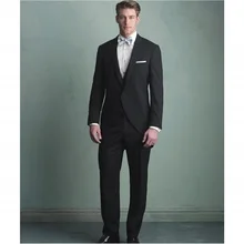 На заказ Дизайн черный дешевые мужской костюм дружки смокинги максимумом нагрудные комплект из 2 частей Для мужчин Нарядные Костюмы для свадьбы(куртка+ брюки