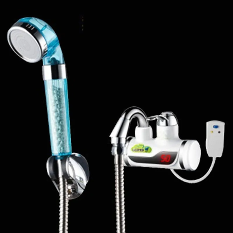 BDPS3000W-33, защита от утечки земли, принять душ для ванны, цифровой дисплей, проточный Электрический кран, кухонный кран водонагреватель - Цвет: Leaka lateral inflow