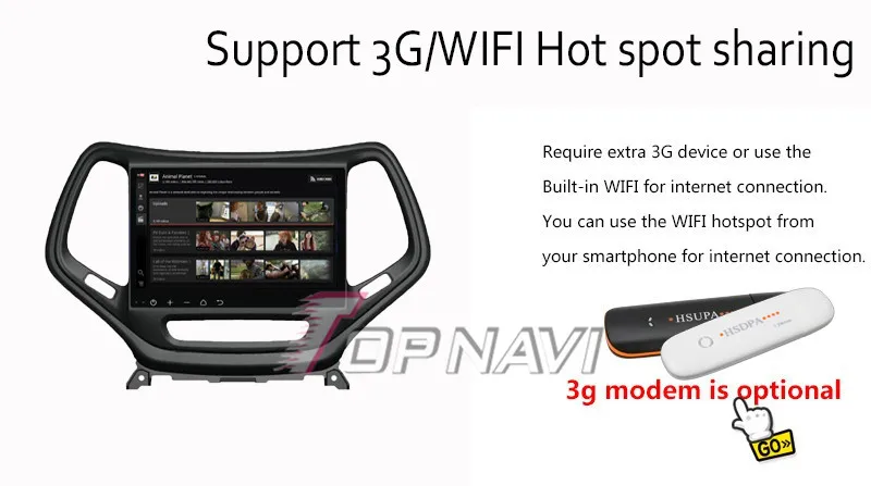 Excellent Topnavi 10.2" Quad Core Android 6.0 Car GPS Navigation for Cherokee Autoradio Multimedia Audio,NO DVD 25
