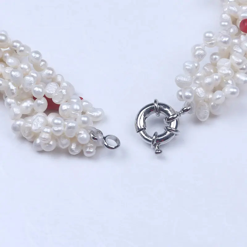 Колье и браслет с пресноводным жемчугом 5 рядов|jewelry sets|necklace and braceletbracelet necklace |
