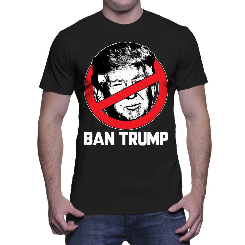 Ban Trump politics Movement президент США Мужская футболка в стиле хип хоп Короткие