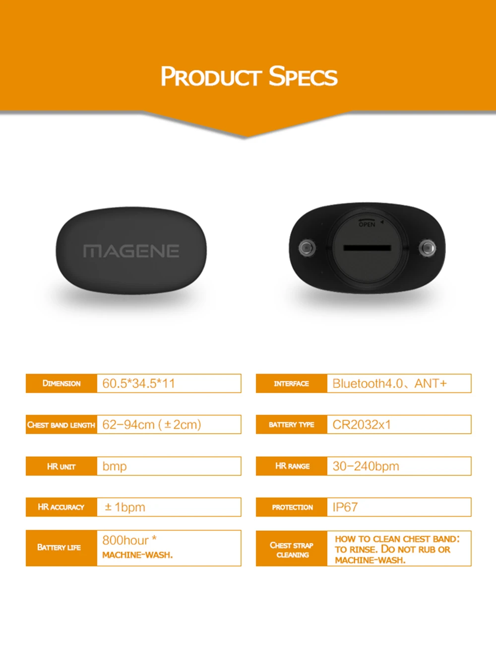 Magene ANT Smart Bluetooth V4.0 фитнес беспроводной монитор сердечного ритма Датчик Нагрудный Ремень оборудование для фитнеса для мобильного телефона GARMIN